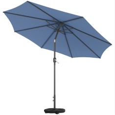 Outsunny Umbrelă de soare &Oslash;295 cm, UV 30+ umbrelă rotundă pentru balcon, umbrelă de plajă, umbrelă de piață pentru plajă balcon grădină, Albastru | Ao