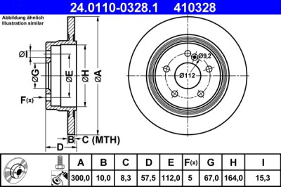 ATE 24.0110-0328.1 Disc frana foto