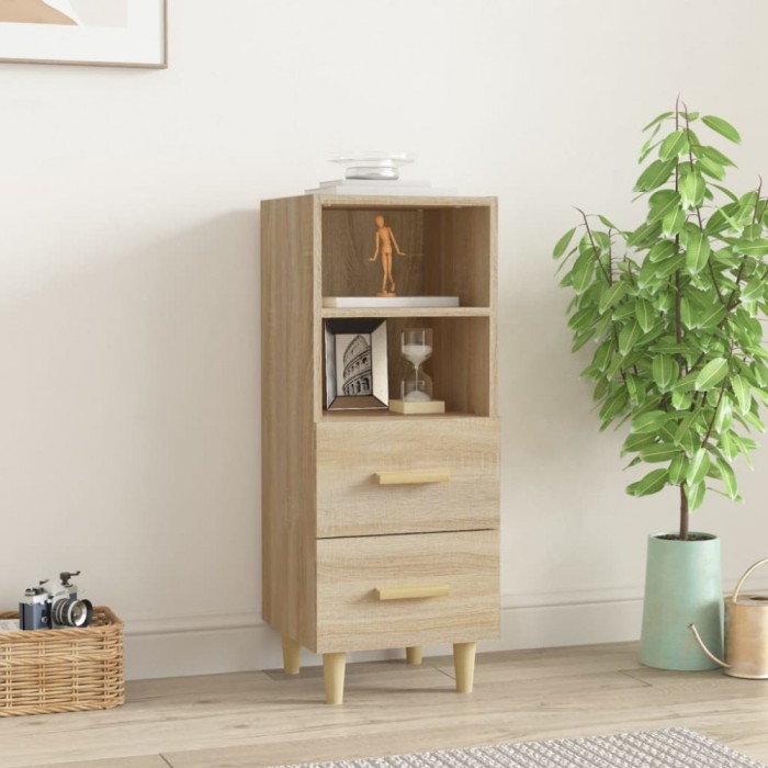 vidaXL Servantă, stejar sonoma, 34,5x34x90 cm, lemn compozit 812360
