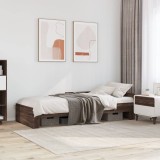 VidaXL Cadru pat fără saltea stejar maro, 90x200 cm, lemn prelucrat