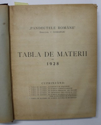 PANDECTELE ROMANE , director C. HAMANGIU , ANUL 1928 foto