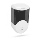 Dozator Automat de Sapun Lichid sau Dezinfectant fara Contact, Capacitate 600ml, Fixare pe Perete, Baterii, Alb/Fumuriu
