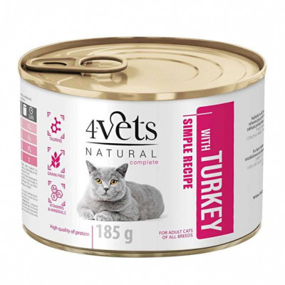 4Vets Cat Natural Simple Recipe with Turkey 185 g foto