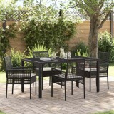 VidaXL Set de masă pentru grădină 5 pcs Negru Rattan poli 3334857