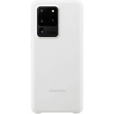 Husa de protectie Samsung pentru Galaxy S20 Ultra, Silicone Cover, White
