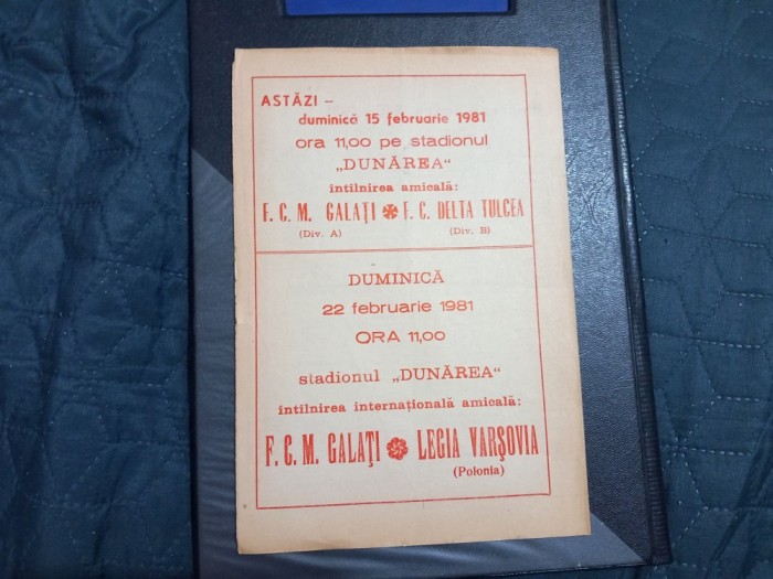 Program FCM Galati - Legia Varsovia
