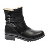 Ghete dama clasice din piele naturala, cu fermoar, negre, IMBLANITE - 51CR