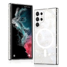 Husa sclipici Samsung Galaxy S22 Ultra 5G Techsuit SparkleSkin MagSafe, transparenta foto