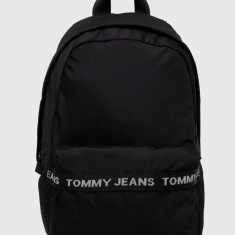 Tommy Jeans rucsac barbati, culoarea negru, mare, cu imprimeu