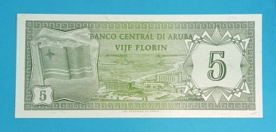 Bancnotă Aruba (pick 1) 5 Florin 1986 UNC serie: A 0005168628 foto
