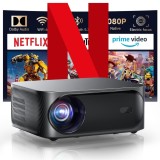 Cumpara ieftin Videoproiector 1080P Full HD, WiFi 6, Bluetooth 5.3, 25000 Lumeni, Audio Dolby, Suporta 4K, Rezolutie 1920 x 1080, LCD, LED, HDMI, AV, USB, Mirroring,