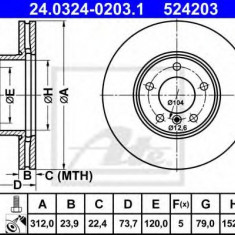 Disc frana BMW X1 (E84) (2009 - 2015) ATE 24.0324-0203.1