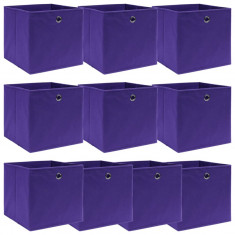 Cutii depozitare, 10 buc., violet, 32x32x32 cm, textil GartenMobel Dekor