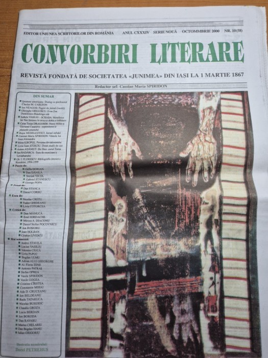 ziarul convorbiri literare octombrie 2000