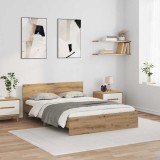 Cumpara ieftin Cadru de pat Stejar Artizanal 140 x 190 cm Lemn prelucrat