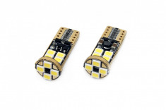 Set becuri auto cu LED CANBUS compatibil T10e W5W 12 SMD Alb 12/24V foto