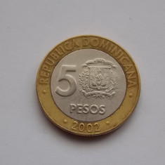 5 PESOS 2002 REPUBLICA DOMINICANA