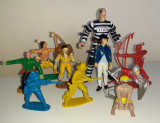 10 Figurine plastic indian cowboy cavaler marvel prizonier articulat SET19 T4