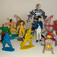 10 Figurine plastic indian cowboy cavaler marvel prizonier articulat SET19 T4