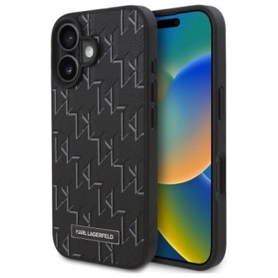 Husa iPhone 16 - Karl Lagerfeld Leather MagSafe (KLHMP16SPKHPORPK) - Hot Stamp foto