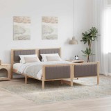 VidaXL Cadru de pat Maroniu și taupe 150 x 200 cm Lemn masiv de pin 3394316