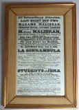 Afiș original 1833 &ndash; Maria Malibran &ndash; &bdquo;La Sonnambula&rdquo; &ndash; Theatre Royal Londra &ndash; rar
