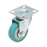 Roata pivotanta 50x16 mm fara frana, cauciuc plin, placa otel 27 kg