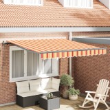 vidaXL Marchiză retractabilă manuală galbenă și portocalie 350x250 cm