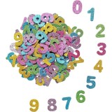 Stickere autoadezive cifre colorate glitter,hartie gumata,50 bucati set