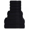 VidaXL Set prosoape 8 buc Negru 360 g/m&sup2; 100% bumbac