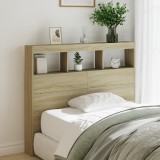 Gossi tablie de pat cu dulap si led, stejar sonoma, 120x17x102 cm