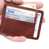 Cumpara ieftin Portcard Minimalist din Piele Naturala , personalizabil, Duma, Grena