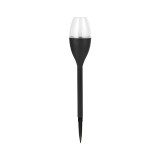 Lampa solara LED tip pahar de vin pentru gradina Flippy, inaltime 37.5 cm, efect de flacara, material PVC si ABS, 2V, 200mAh, alb rece