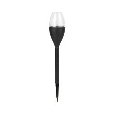 Lampa solara LED tip pahar de vin pentru gradina Flippy, inaltime 37.5 cm, efect de flacara, material PVC si ABS, 2V, 200mAh, alb cald
