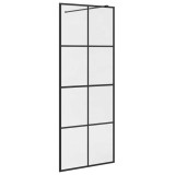 Cumpara ieftin Paravan de dus walk-in negru 80x195 cm sticla ESG transparenta