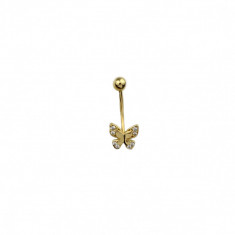 Piercing aur galben buric fluture - DA489