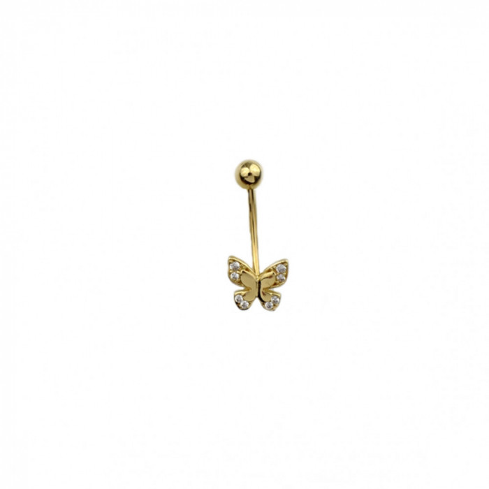Piercing aur galben buric fluture - DA489