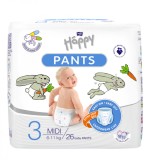 Scutece-chilotel Happy Pants Midi 6-11kg, 26 bucati, Bella Baby