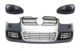 Bara fata R32 cu faruri pentru VW Golf 5 si Jetta, Aluminiu Look