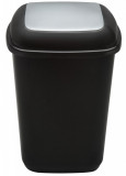 Cos Plastic Reciclare Selectiva, Capacitate 90l, Plafor Quatro - Negru Cu Capac Gri - Altele