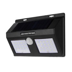 Lampa solara 48 LED de perete cu senzor de amurg, 600 lumeni
