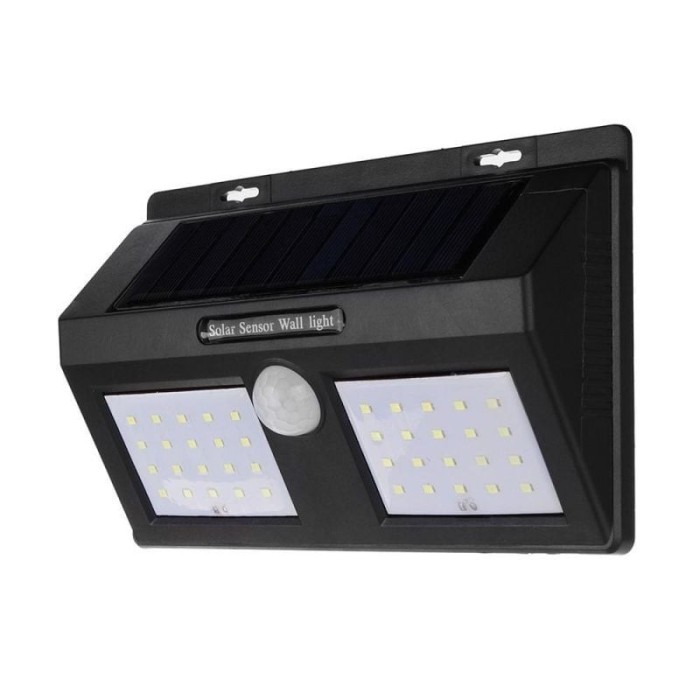 Lampa solara 48 LED de perete cu senzor de amurg, 600 lumeni