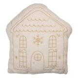Cumpara ieftin Perna Craciun textil alb auriu 45x40x10 cm
