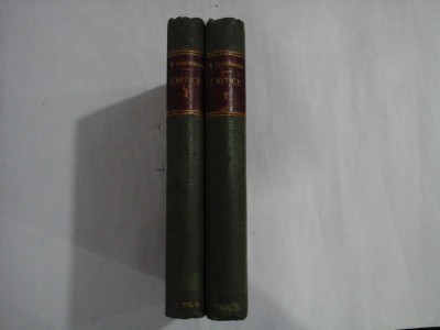 CRITICE - E.LOVINESCU - 2 volume 1909 foto
