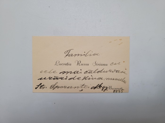 rara carte de vizita Lucretia si Ioan Russu Sirianu (1864-1909), deputat
