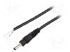 Cablu alimentare DC, cabluri, DC 3,5/1,3 mufa, negru, 1,5m, WEST POL - P13-TT-C050-150BK