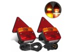 Cumpara ieftin Set lampi magnetice cu triunghiuri reflectorizante pentru remorca, fisa 7 pini, cablu 2,5m, cablu fisa 7,5 m