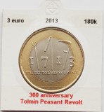 2241 Slovenia 3 euro 2013 Tolmin Peasant Revolt km 108, Europa