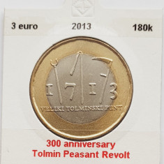 2241 Slovenia 3 euro 2013 Tolmin Peasant Revolt km 108