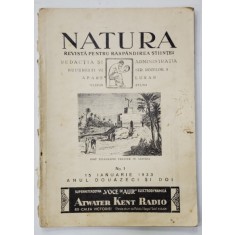 NATURA , REVISTA PENTRU RASPANDIREA STIINTELOR , Nr. 1 , 1933